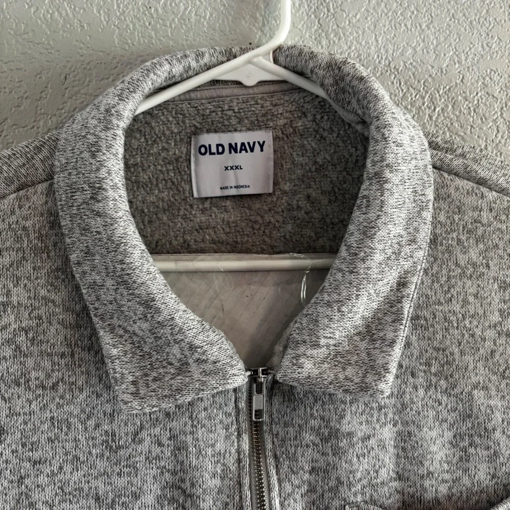 Old Navy Jacket Mens XXXL Heather Gray 1/4 Zip Fleece Pullover Sweater Pocket